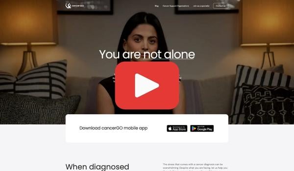 screenshot of cancerGO website with Kezhal Dashti